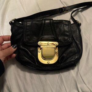 Michael Kors Black Crossbody Bag with Gold Accents